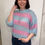 Thumbnail: 3/4 sleeve stripe knit