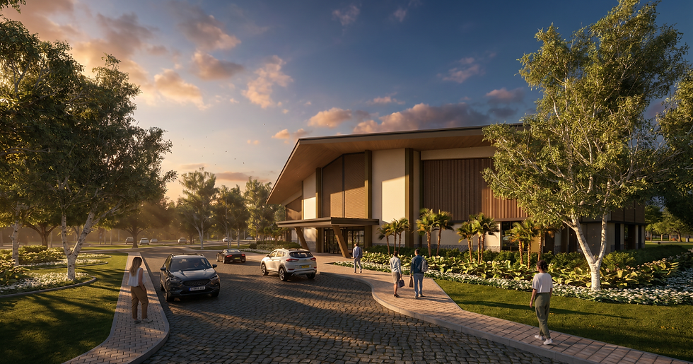 Artist's illustration of the Acacia Community Pavilion, part of the integrated lifestyle amenities at Acacia Park Central.