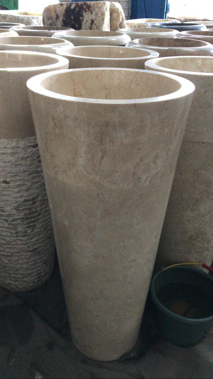 Pedestal Cream  Marble Sink