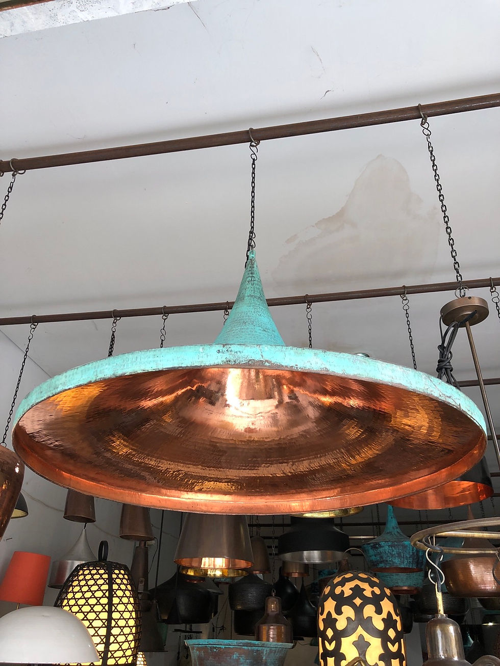Miniature : Big Caping Copper Lamp - Lampe Chapeau Suspension Large En Cuivre