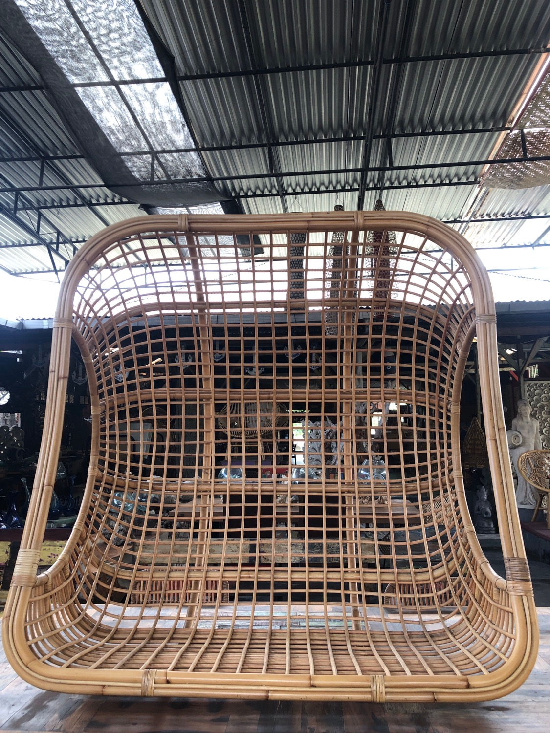Double hanging chair rattan swing - Double Chaise suspendue Balançoire en rotin