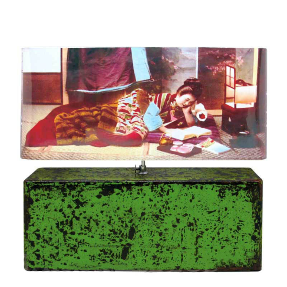 " RECTA " LAMP W/ RECTA PAINTING SHADE