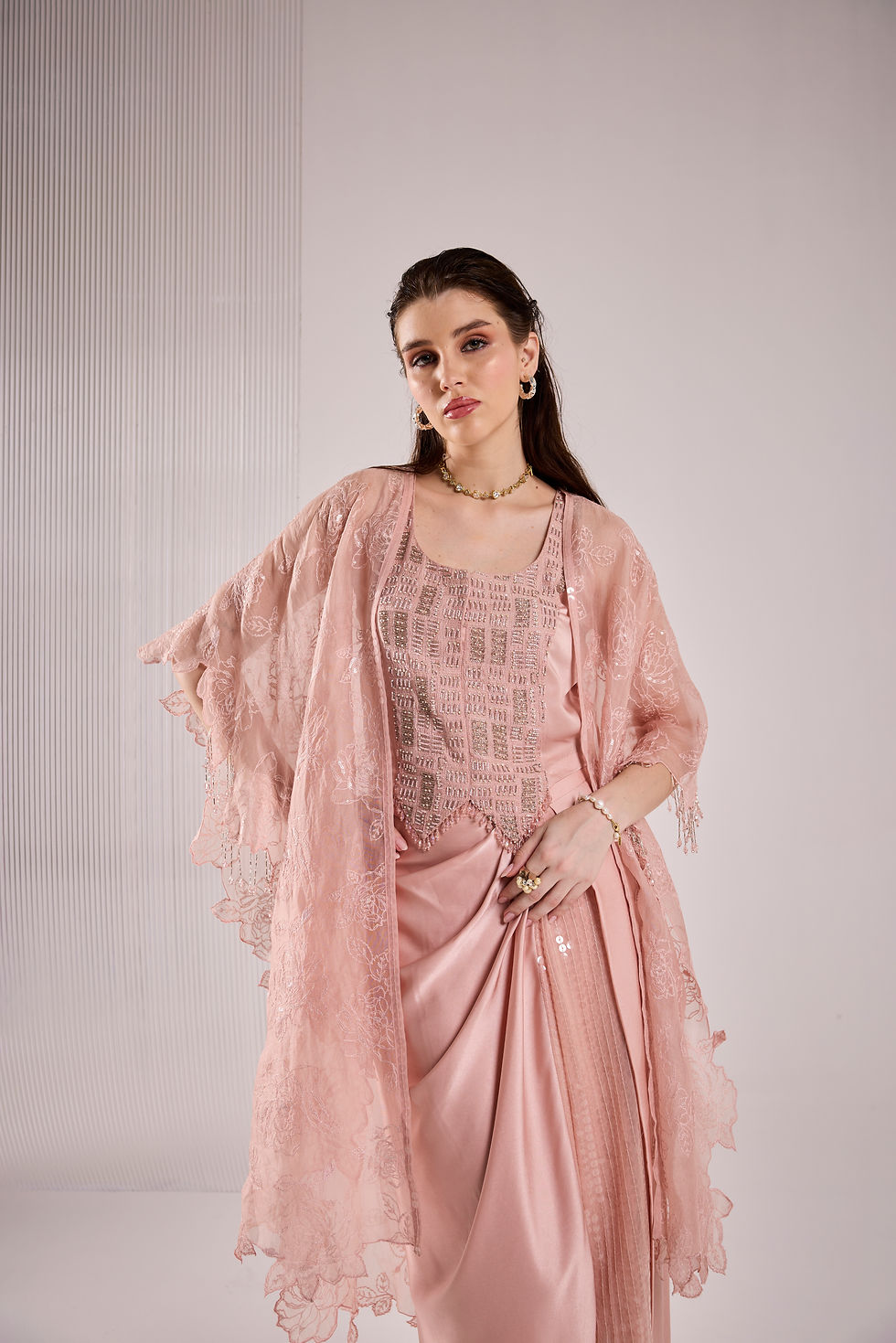 Thumbnail: Blush cape set