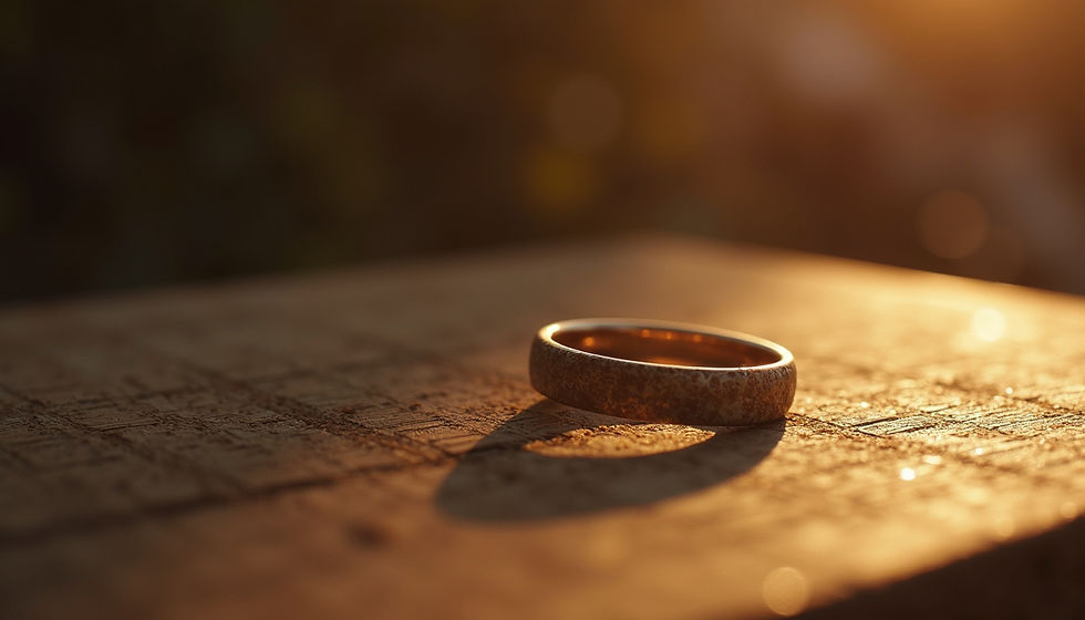 Close-up view of a beautifully crafted wealth ring