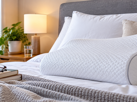 Contoured pillow on a neatly made bed for everyday sleep comfort