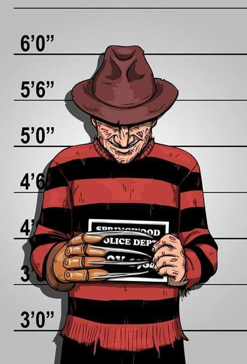 Dibujo de Freeddy Krueger en Elm Street