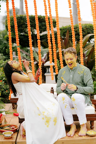 Bride & Groom during their haldi