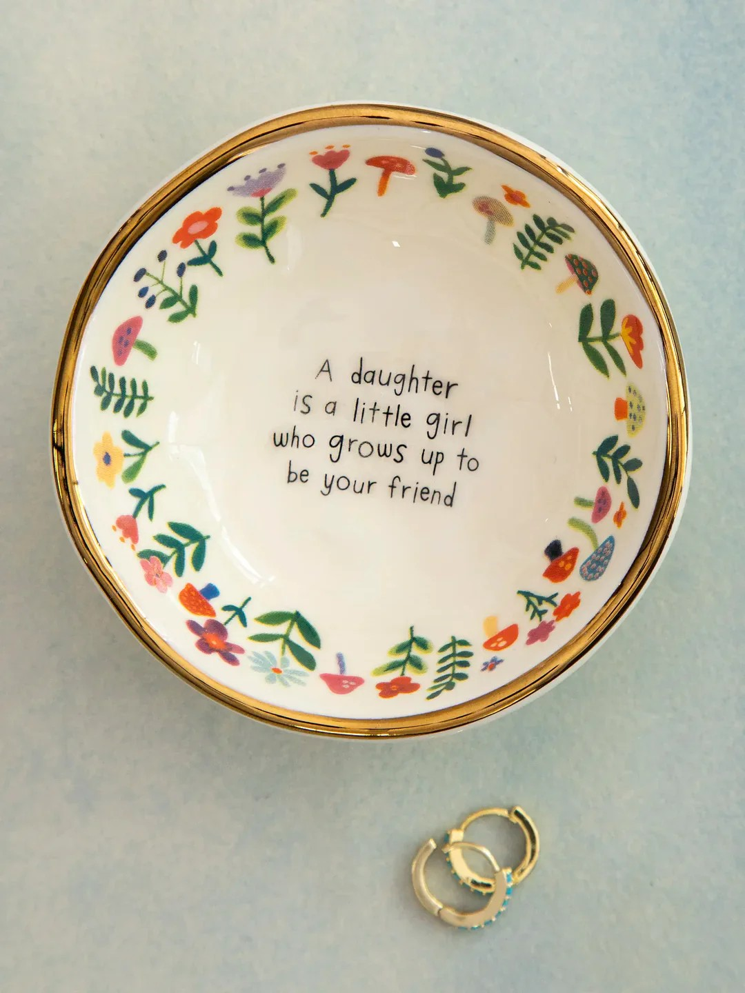 Ceramic Giving Trinket Bowl –A Daughter Friend, Meaningful Gift for Girls & Teen
