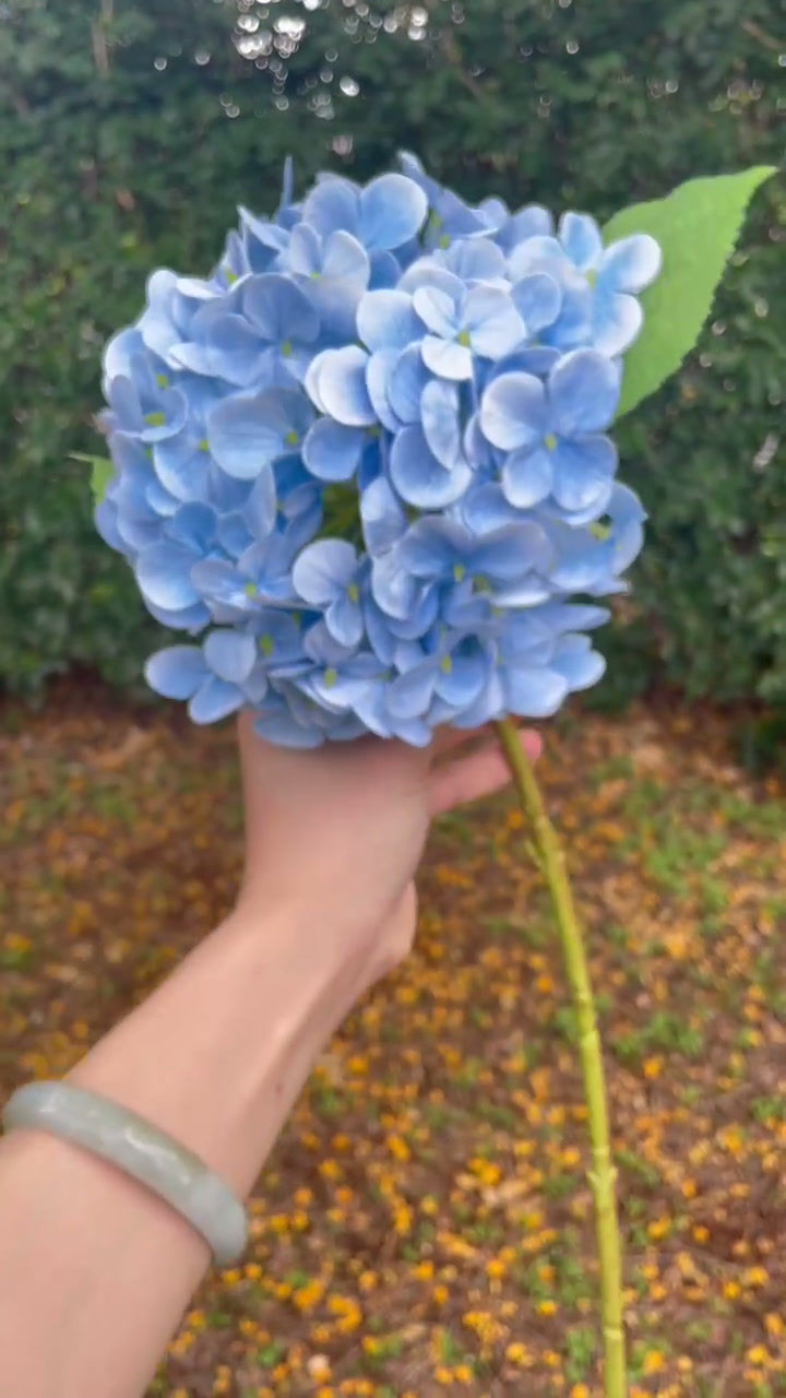 Thumbnail: Blue real-touch artifcial Hydrangea | 48cm