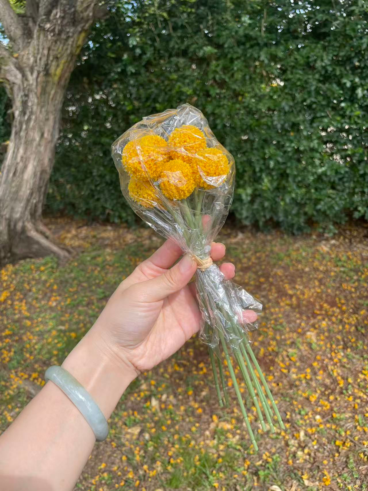 Yello real-touch artificial Billy Balls bunch of 9 stems