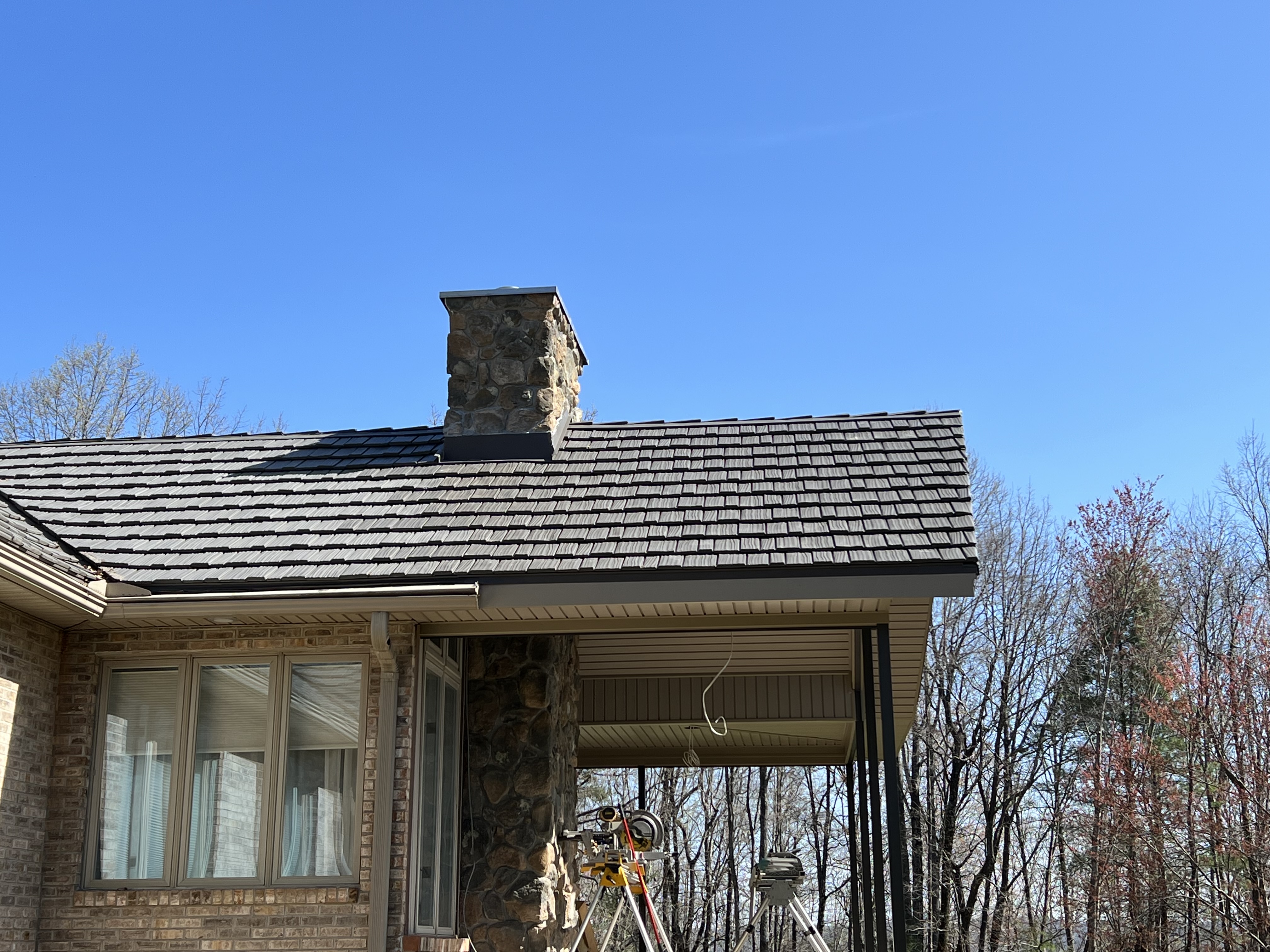 Country Manor Shake metal roof project by Milan's Roofing