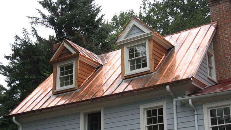 Copper roofing detail