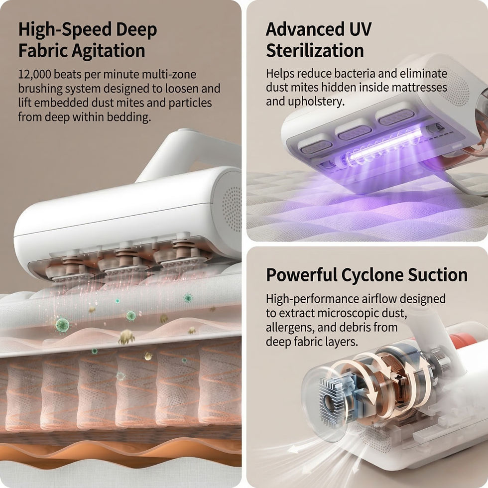 Thumbnail: UV light technology eliminating dust mites and bacteria from bedding