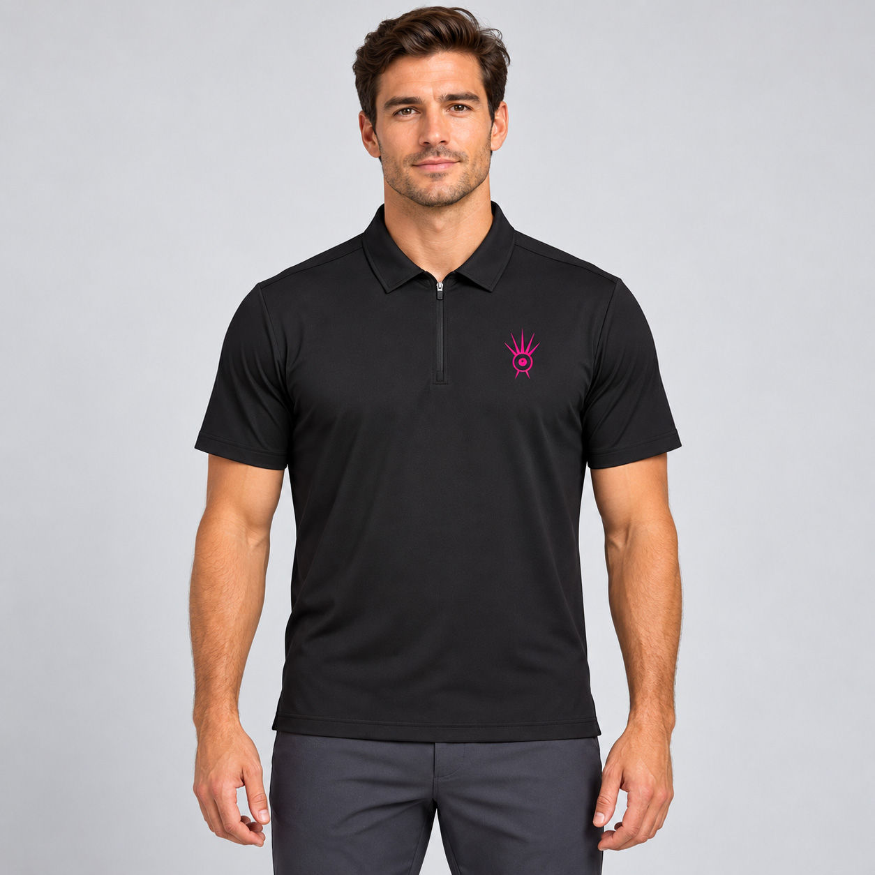 Iconic | Men's Quarter-Zip Performance Polo Shirt