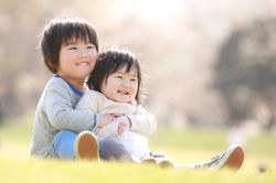 笑顔の兄妹