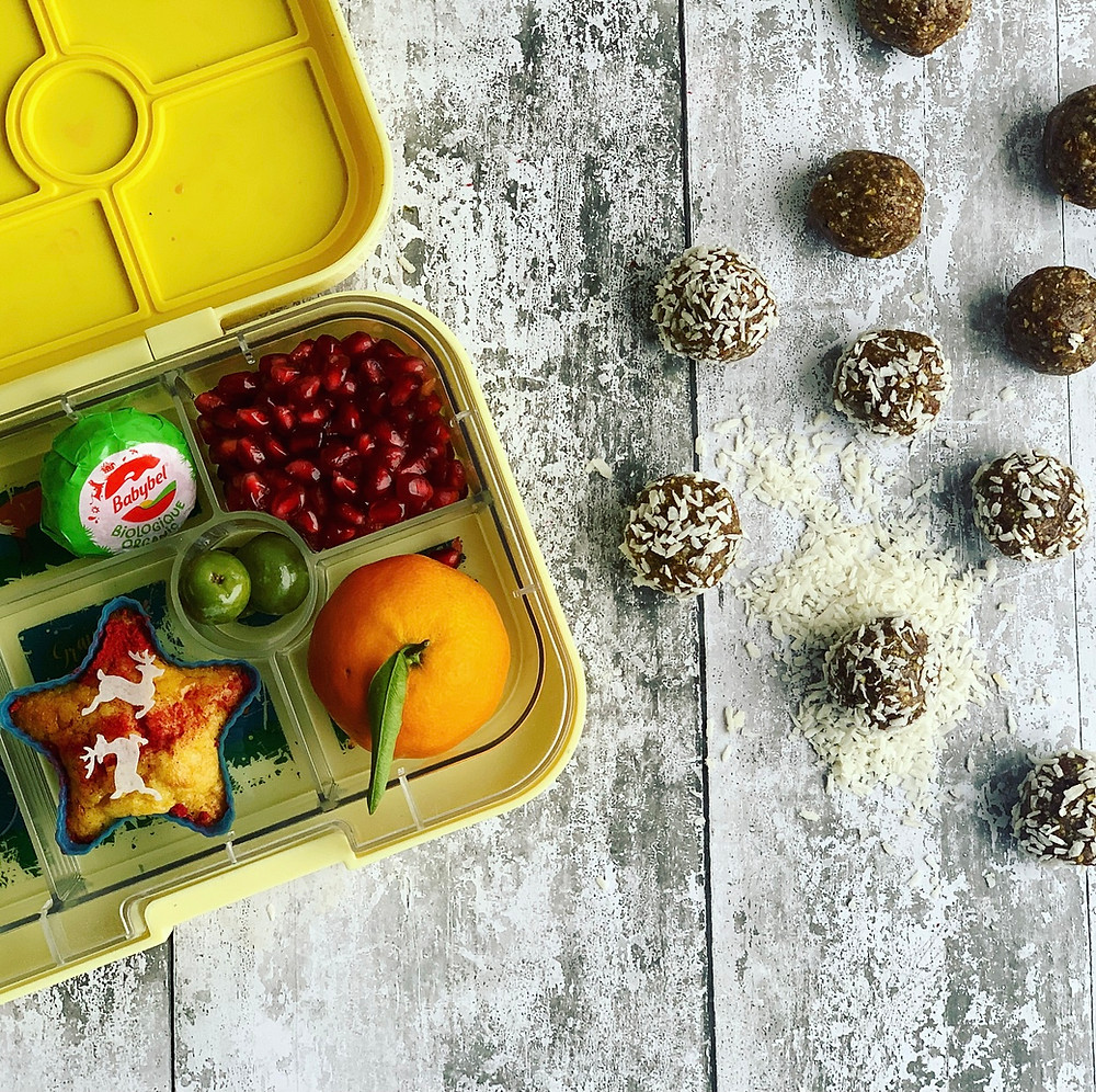 Homemade easy-t0-make gingerbread seedballs make a great recipe for children to put inside their Bento lunchbox as a healthy, tasty and filling school lunch