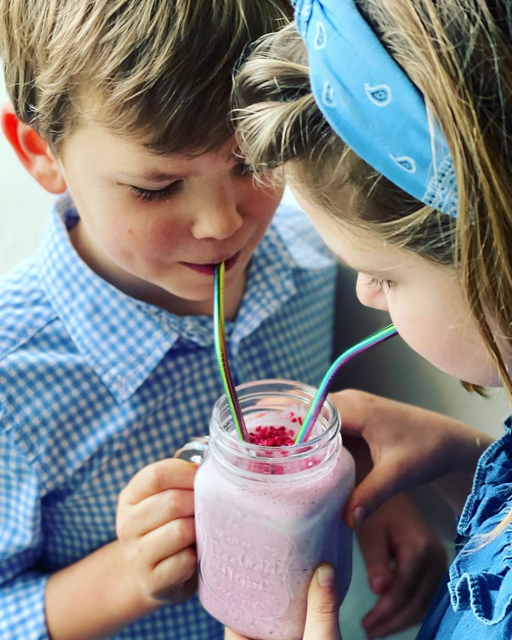 Make healthy pink milk using Waitrose Cooks Ingredients dried raspberry pieces