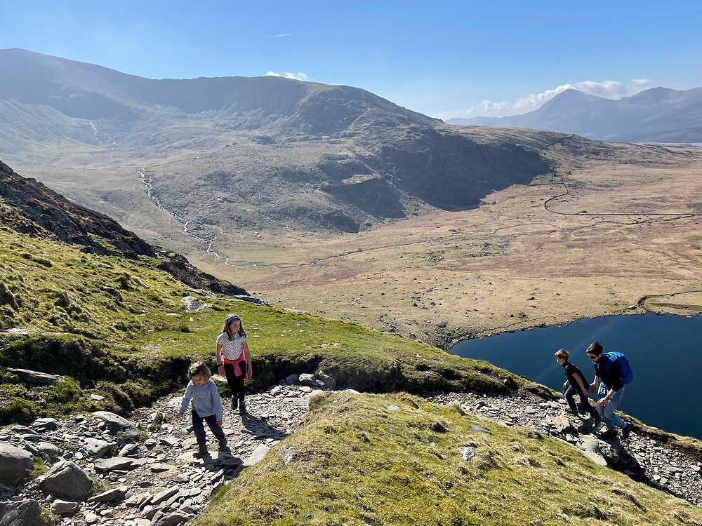 Claudine Boulstridge's family hiking in North Wales