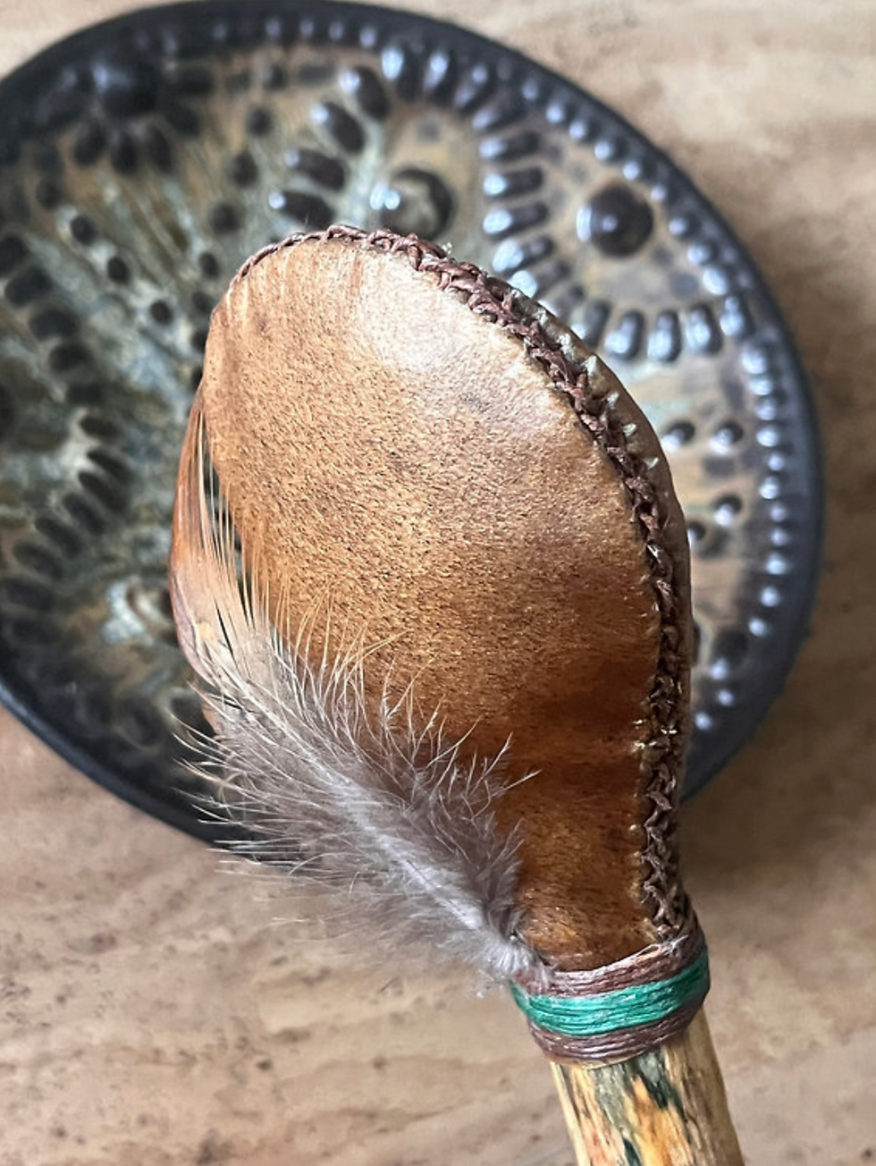 Miniature : Hochet Médecine | Bison-Cristal de roche | Medicine Rattle