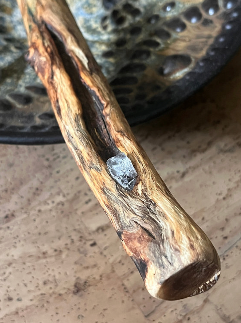 Miniature : Hochet Médecine | Bison-Cristal de roche | Medicine Rattle