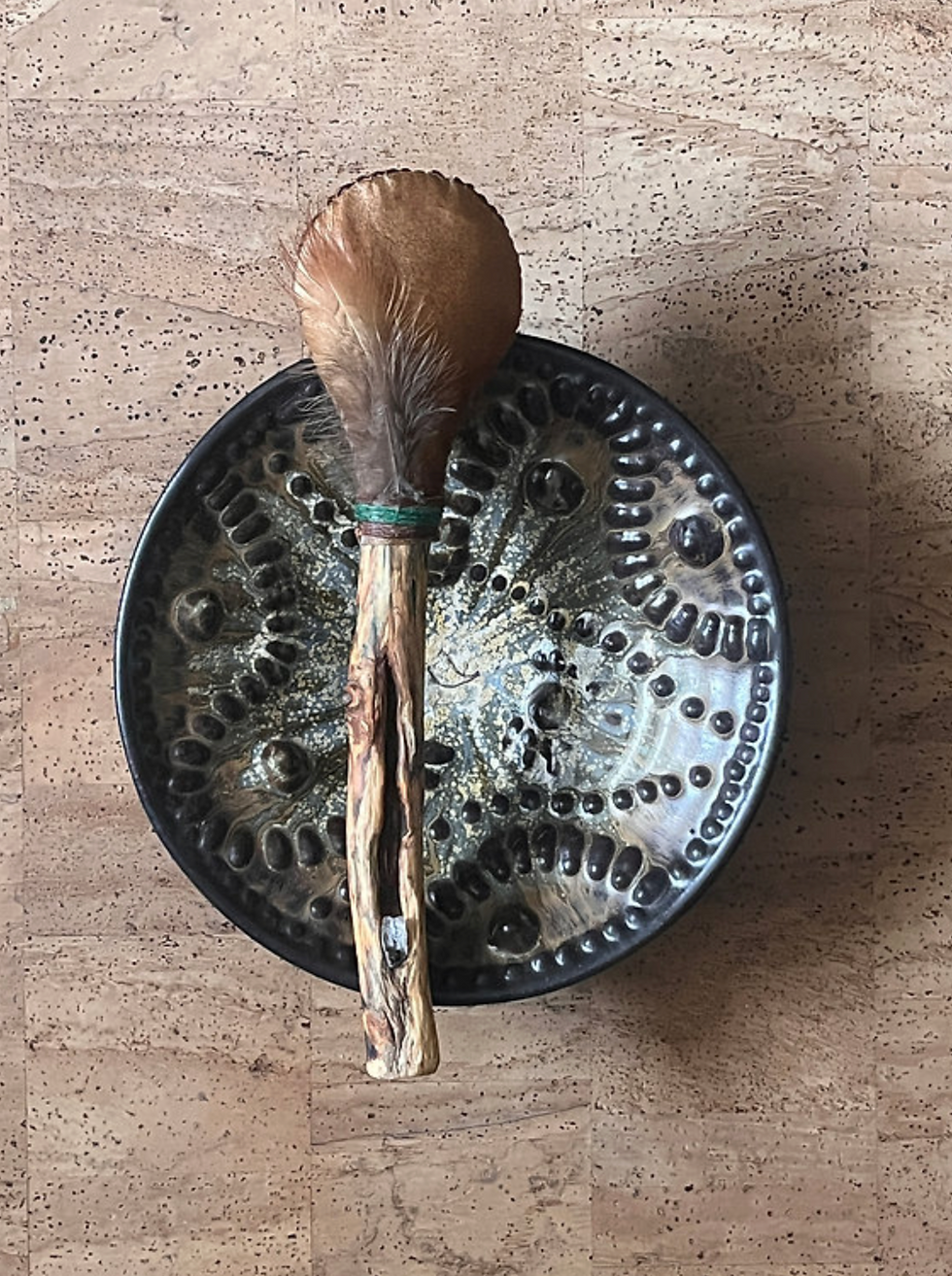 Miniature : Hochet Médecine | Bison-Cristal de roche | Medicine Rattle