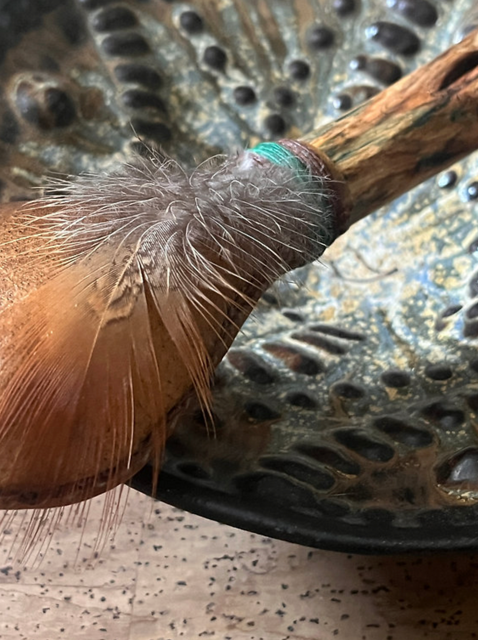 Miniature : Hochet Médecine | Bison-Cristal de roche | Medicine Rattle