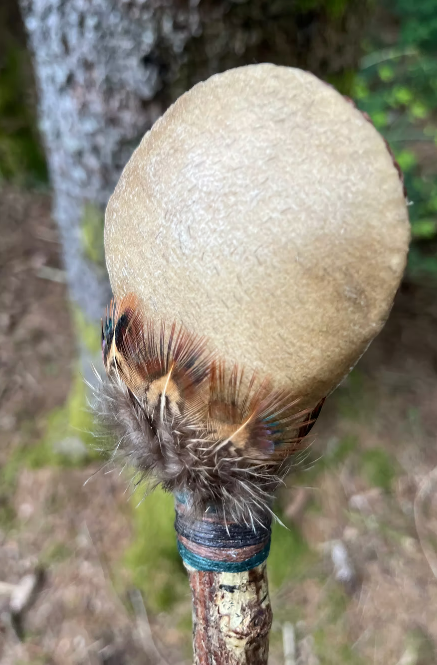 Miniature : Hochet Médecine | Vache-Labradorite | Medicine Rattle