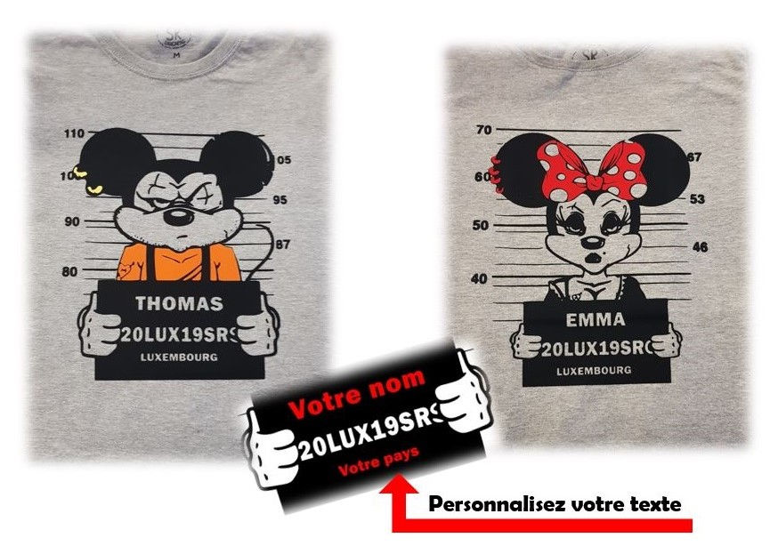 Miniature : Sweat Mickey prison à personnaliser