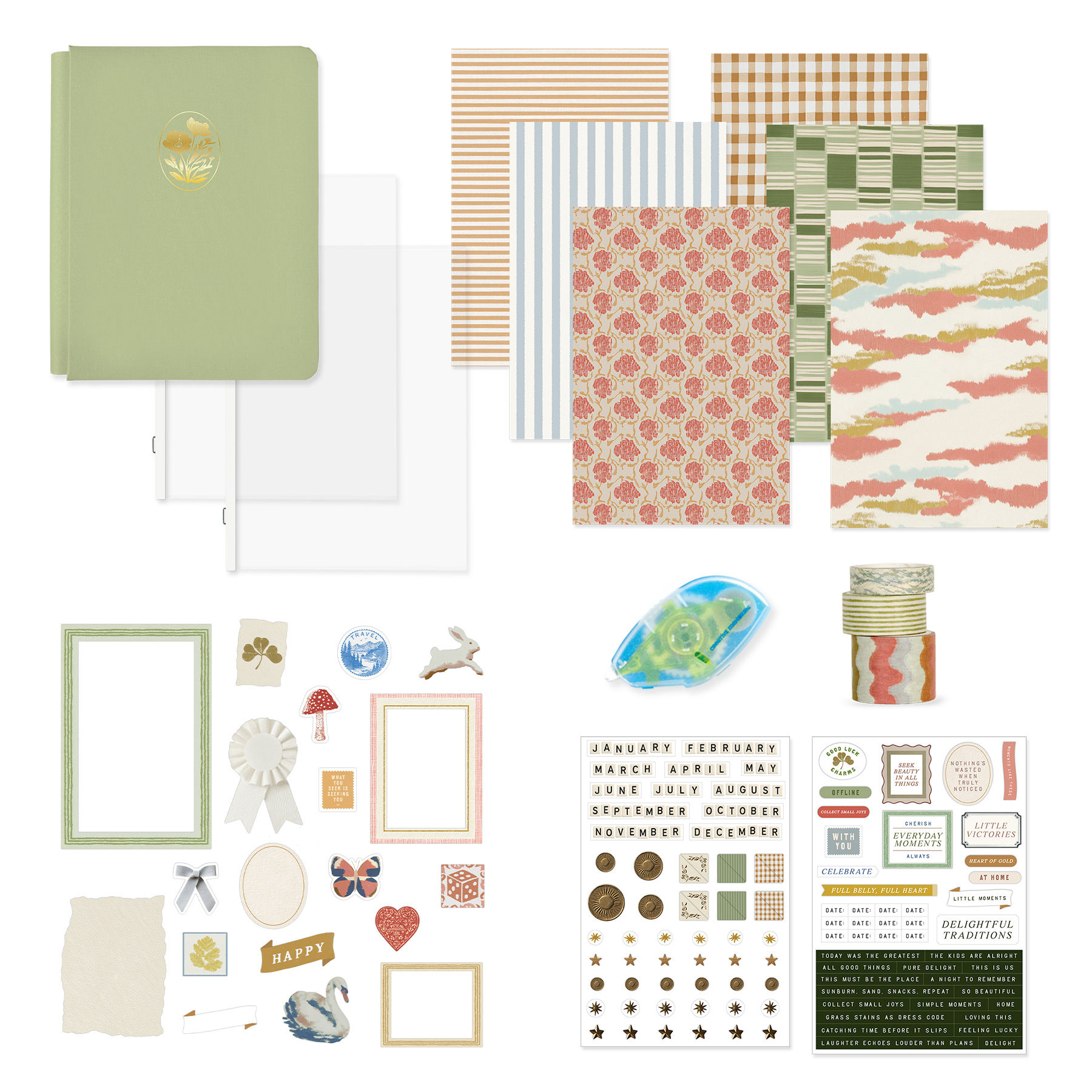 Delight Scrap Journal Kit - Green Apple