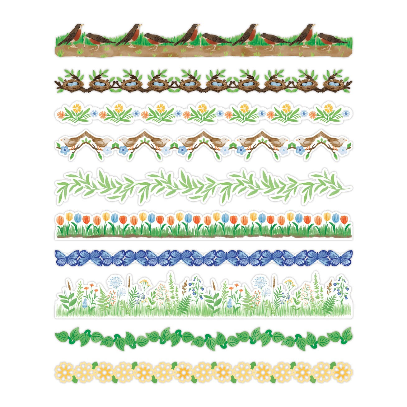 Birds and Blossoms Laser Cut Borders (10/pk)