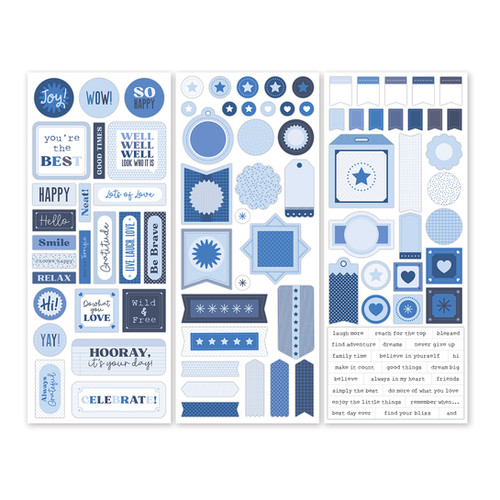 Totally Tonal Baby Blue Stickers (3/pk) cmscrapbooking