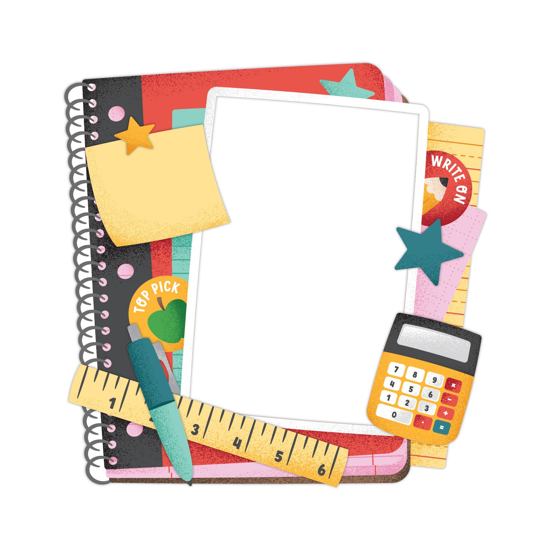 School Dayz XL Layered Notebook Frame Embellishment