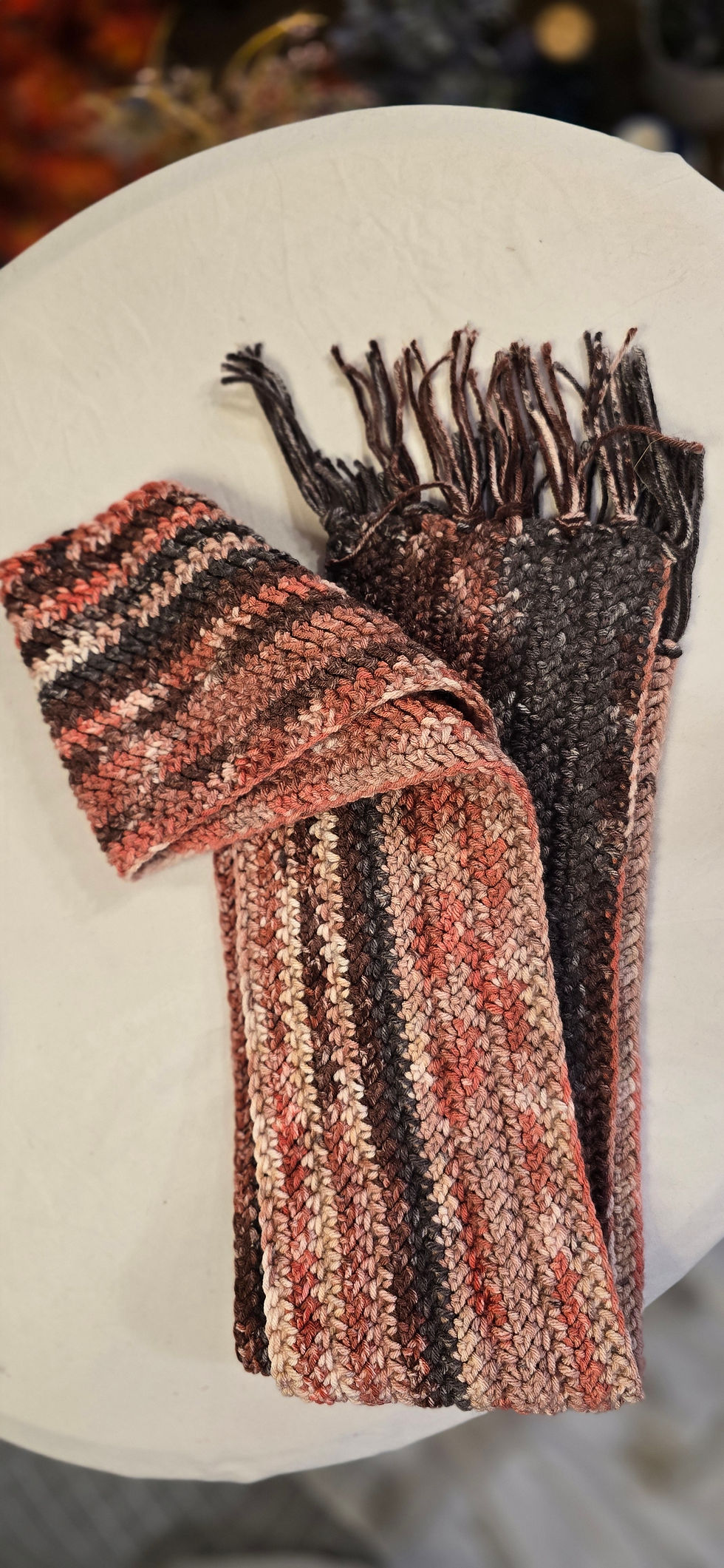 Thumbnail: Pink Tan Dark Mix Scarf