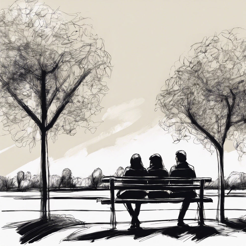 A Threesome on a Park Bench