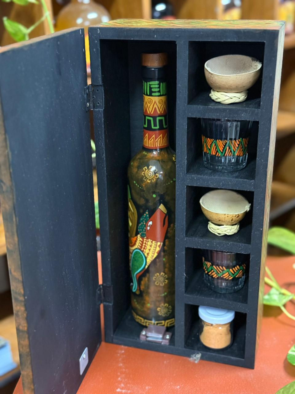 Miniatura: Caja Estuche Madera Pintada a Mano CERDO ALEBRIJE