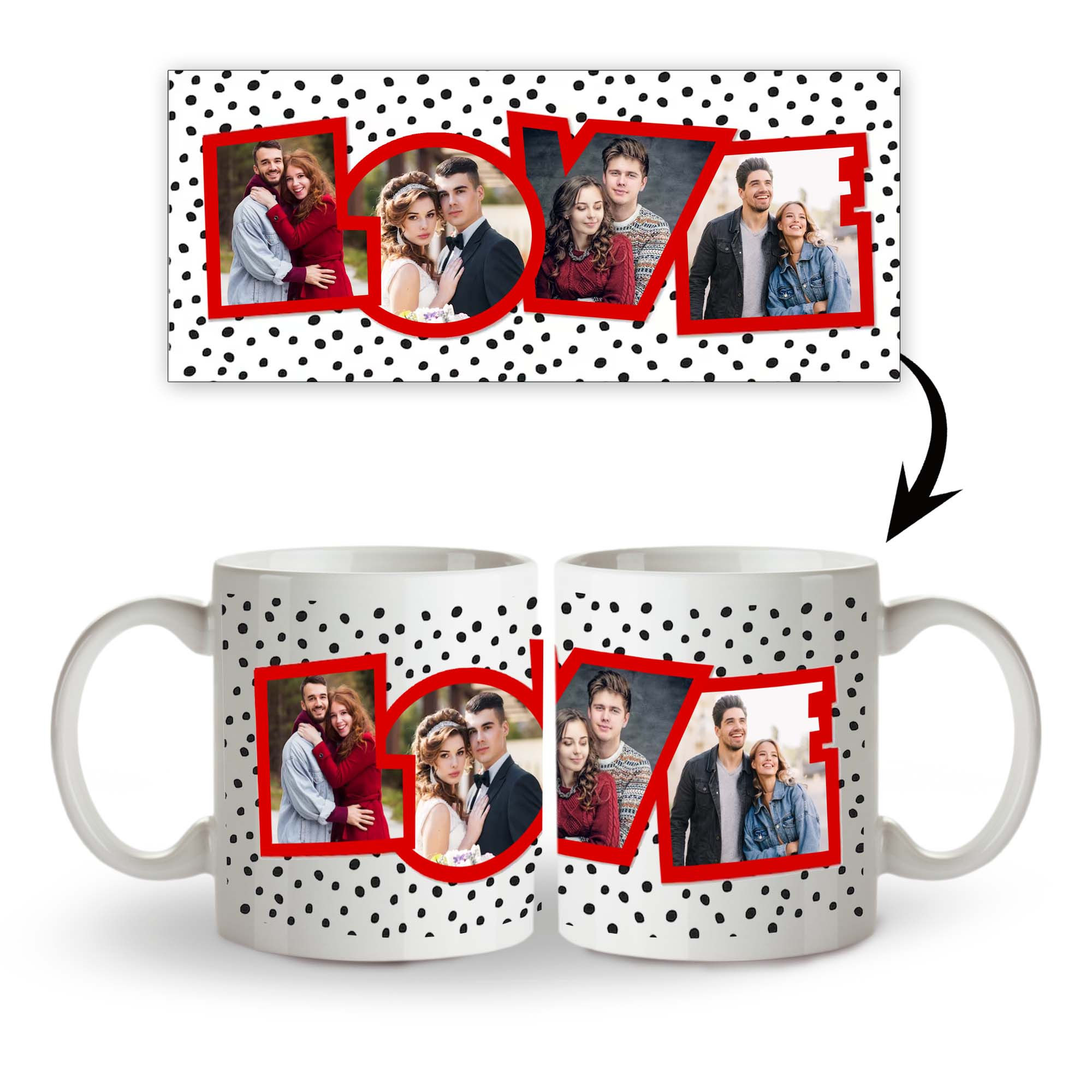 Personalised Love Printed Photo Mug