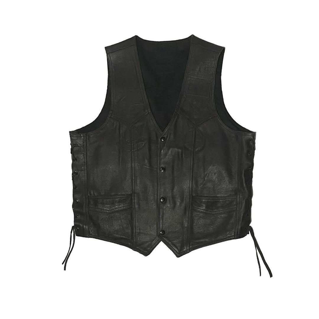 Classic Leather Moto Vest