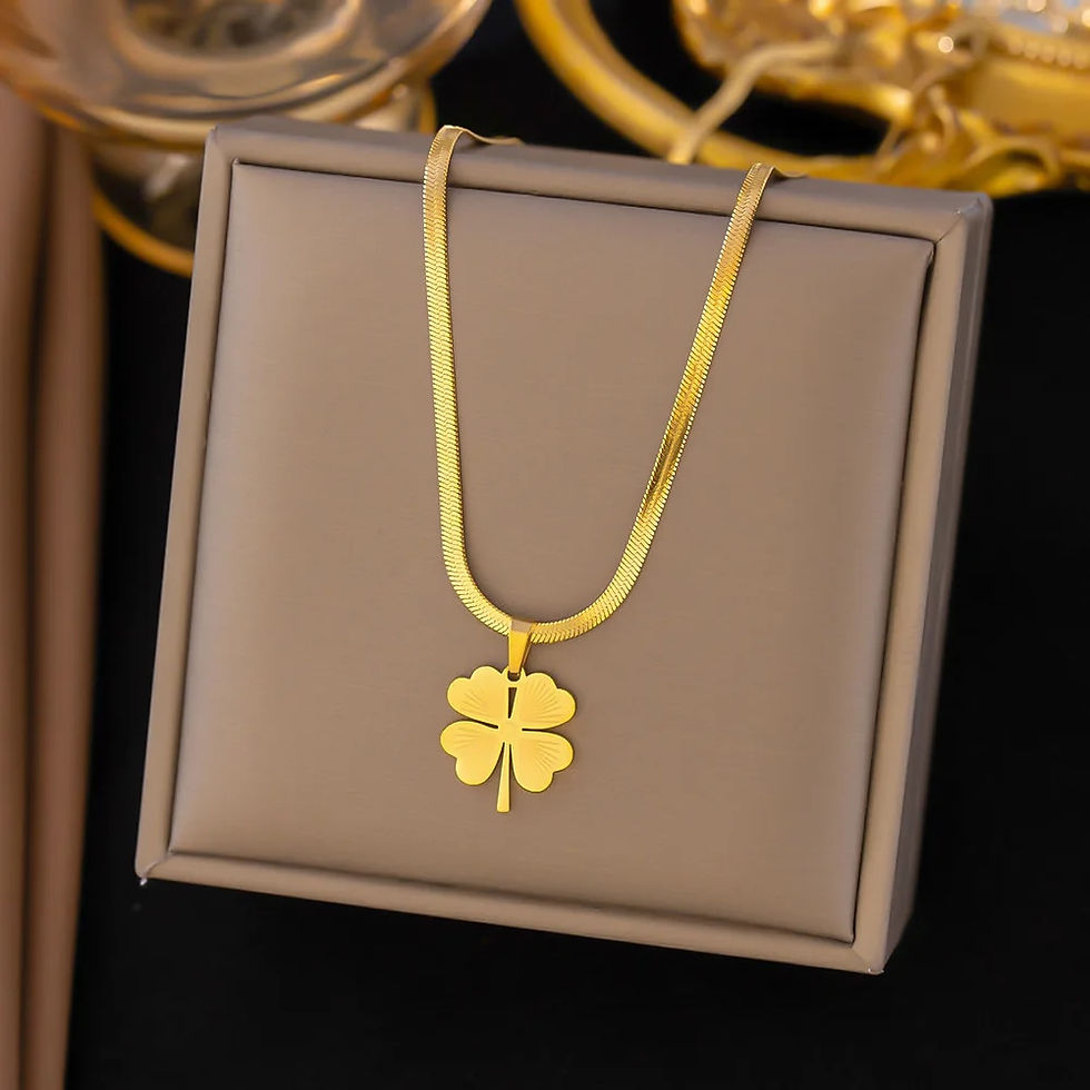 Thumbnail: Lucky Shamrock: Authentic Irish Flower Gold plated Pendant Necklace