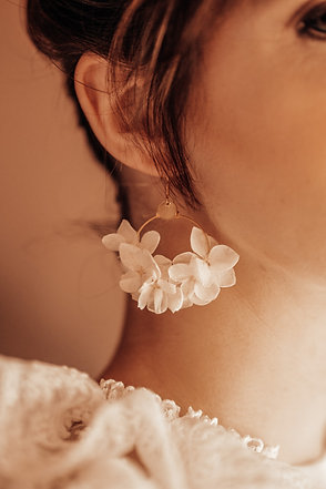 Boucles Garance en hortensias stabilisés à personnaliser