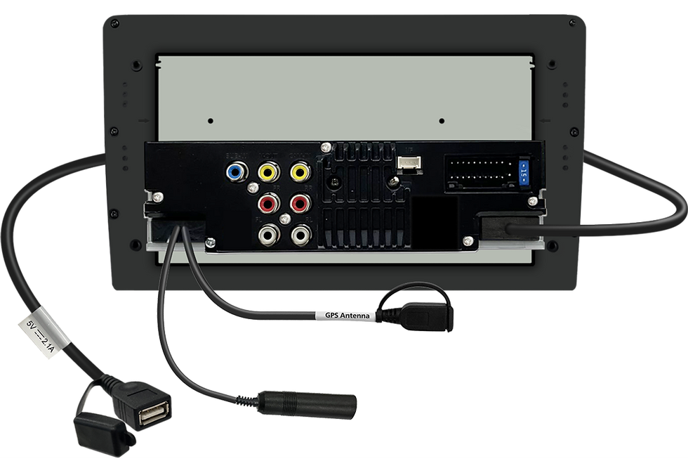 Thumbnail: Connectique arrière du récepteur AV Kenwood DMX80AXS avec entrées caméras, port USB et sorties pré-amplifiées.