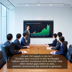 Crude Oil supply is the key: Traders have reacted to this weekend’s Iranian conflict escalation with relative calm. After initial gaps lower in Asia, positive momentum has started to generate.