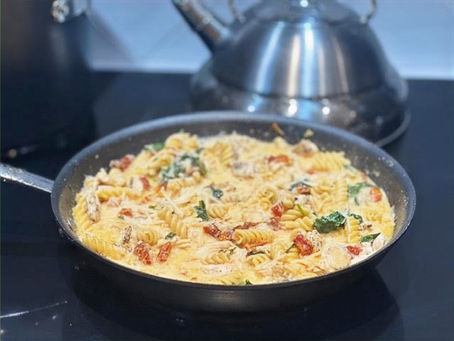 This Tuscan chicken dish includes pasta made from chickpeas. And it was delish.