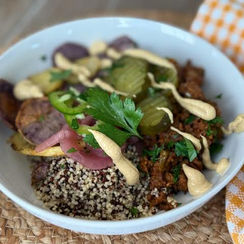 Healthy whole food sloppy joe bowls are perfect on a hot summer night.