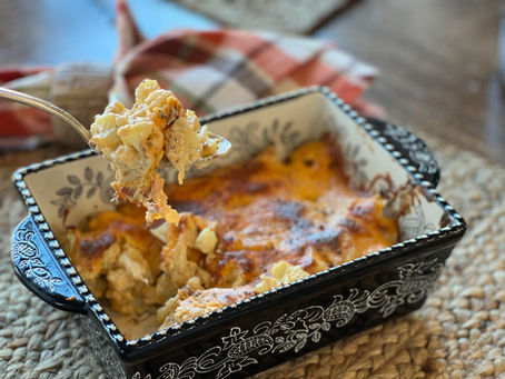 Thanksgiving the lean way: Cauliflower mac and cheese, baked cinnamon jicama.