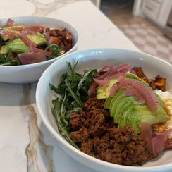 Sweet and savory: This hot honey taco bowl is packed with protein.