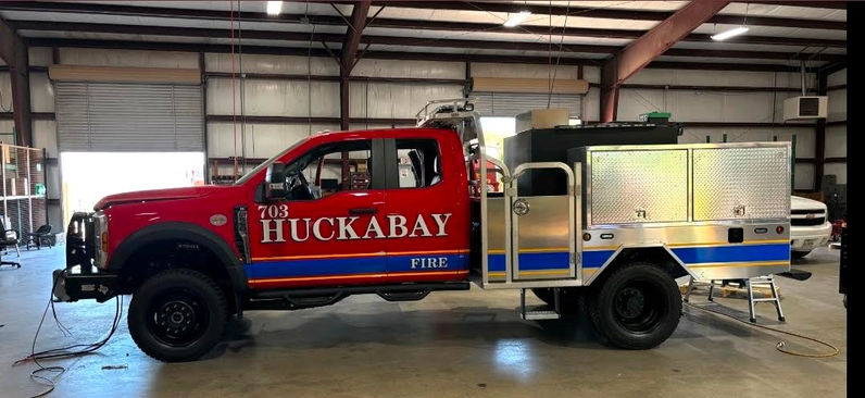 Community invited to Huckabay Volunteer Fire Department's ‘push-in’ ceremony for new brush truck.