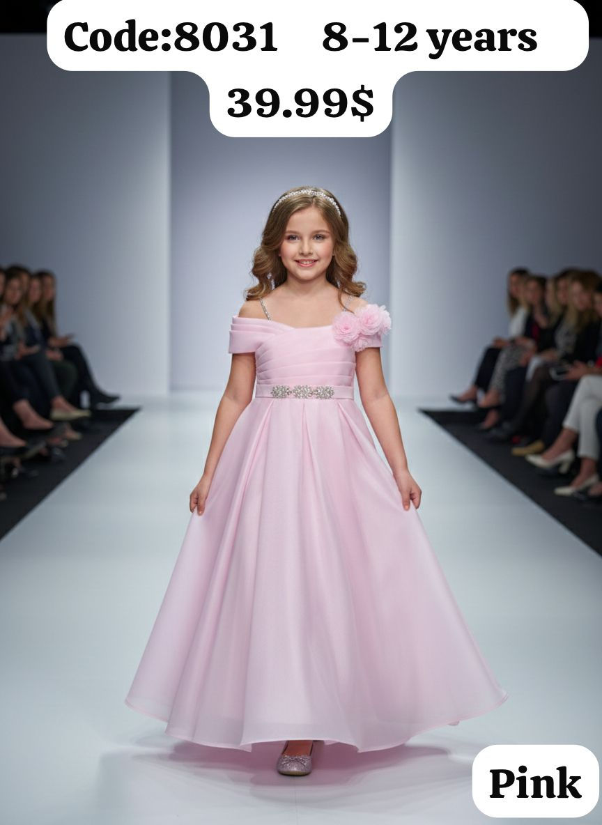Thumbnail: Elegant Blue Girls Party Dress – Code 8031 (8–12 Years)