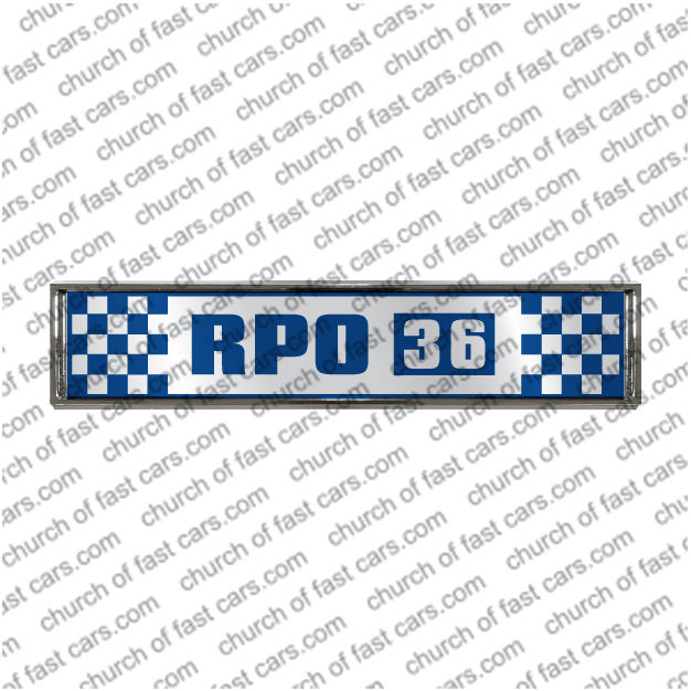 #1351 BADGE FOR RPO 36 CONSOLE INTERIOR XB-XC FORD COP INTERCEPTOR GIFT