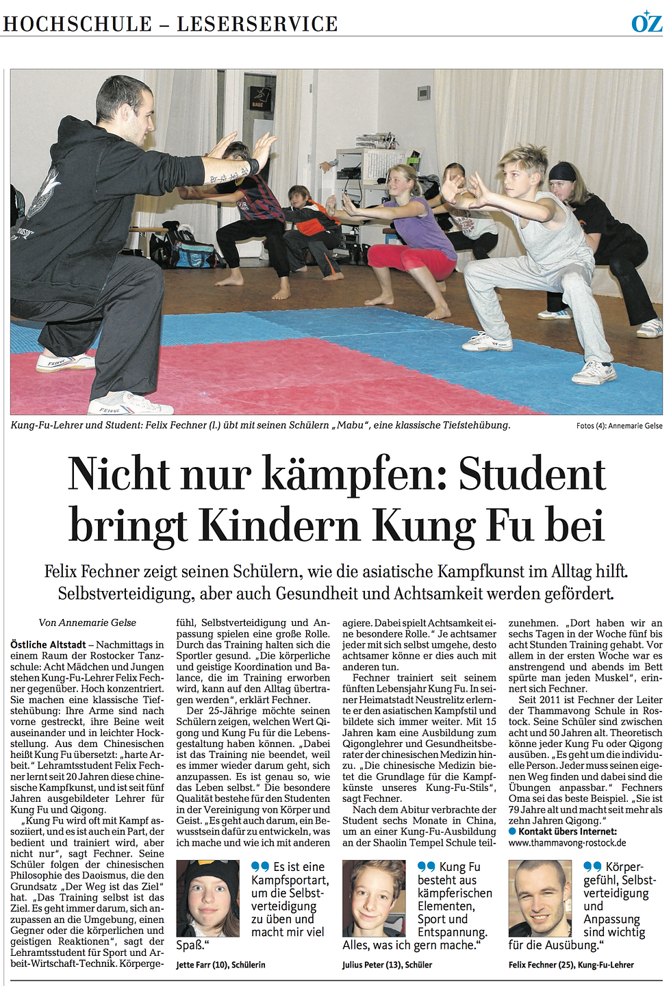 Zeitungsartikel in der OZ