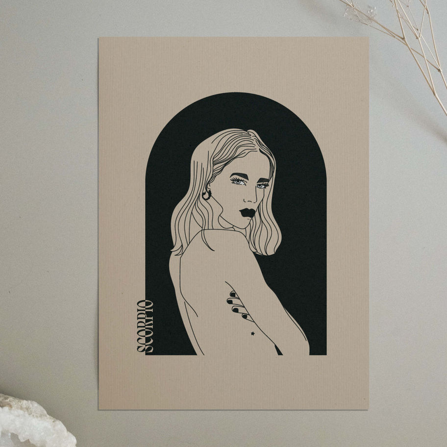 Scorpio poster flat-lay
